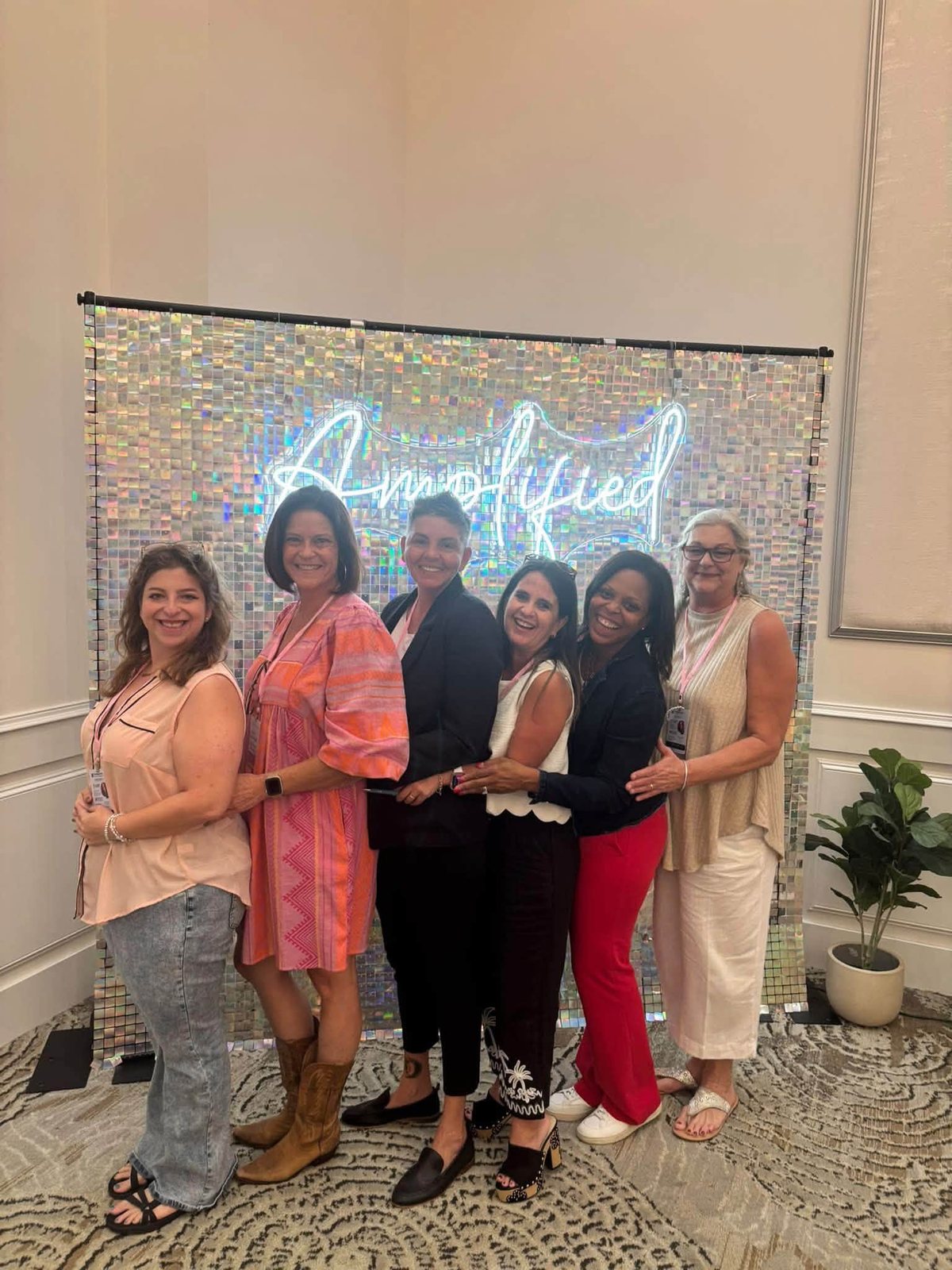 Samantha with friends at the Amplified event