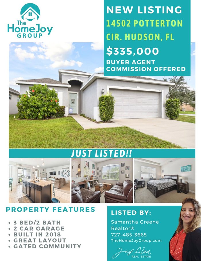 Samantha's real New Listing post for a home in Hudson, FL